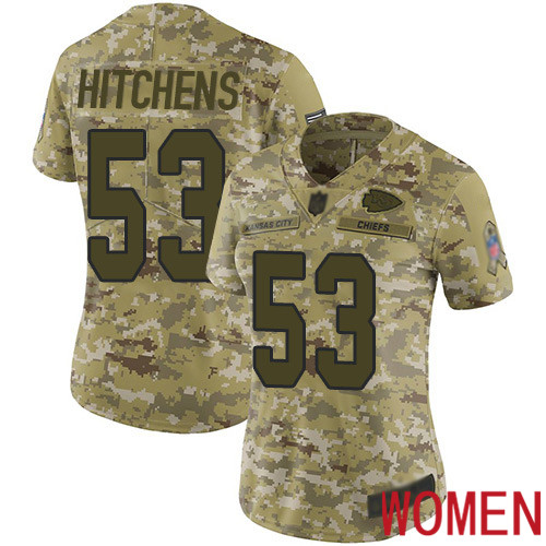 Women Kansas City Chiefs #53 Hitchens Anthony Limited Camo 2018 Salute to Service Nike NFL Jersey